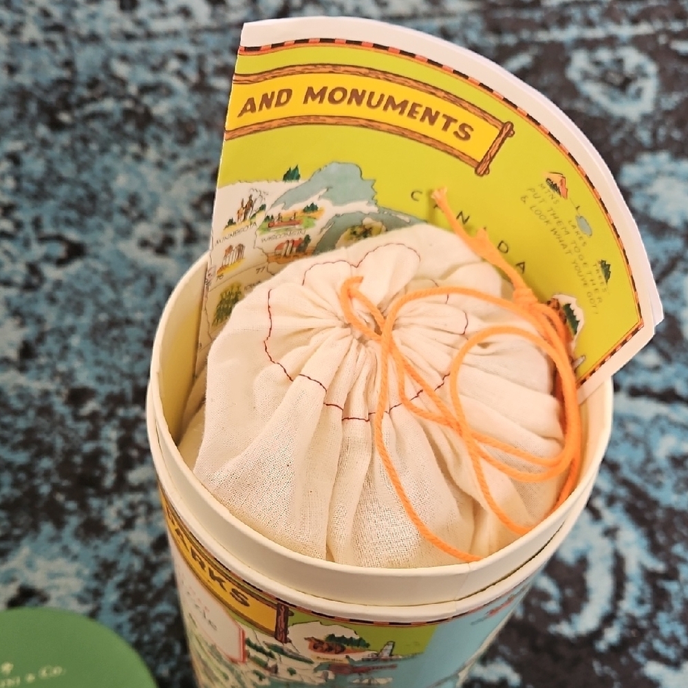 Cavallini & Co. National Parks Map Vintage Puzzle - Green - Picture 3 of 3